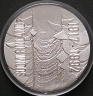 Finlandia 100 markkaa 1992 - Rocz. niepodległości - srebro - stan menniczy