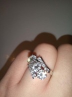 pierścionek z 3 dużymi brylantami diamentami 2ct, złoto 750