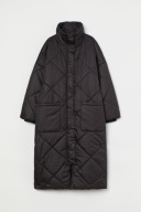 Płaszcz puchowy pudełkowy oversize H&M nowy czarny r.S