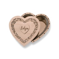 Pudełko drewniane SERCE ze sklejki 3mm | Box z przykrywką