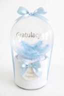 Pieluszkowy tort dla chłopca, gratulacje z okazji narodzin, dla noworodka