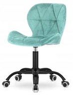 KRZESŁO FOTEL OBROTOWY DO BIURKA REGULOWANE WELUROWE WYTRZYMAŁE NIEBIESKI