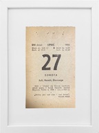 KARTKA Z KALENDARZA 1985-07-27 ORYGINAŁ W RAMCE, PREZENT NA URODZINY