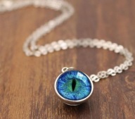 Wisior Kulka Zielone lub Niebieskie Smocze Oko