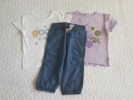 Cool Club 2 bluzki fiolet i spodnie niebieskie roz 122