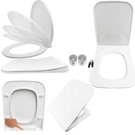 DESKA SEDESOWA KLOZETOWA WC WOLNOOPADAJĄCA BIAŁA UNIWERSALNA PROSTOKĄTNA