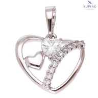 75480 ZAWIESZKA PLATYNOWANA 23/18 MM serduszko z cyrkoniami