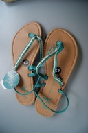 KLAPKI zielone KLAPKI NA PASKACH 36 ATMO primark