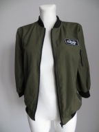 Kurtka bomberka ze ściągaczami S khaki zielona na suwak