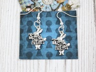 kolczyki króliki króliczki Alicja w Krainie czarów wonderland vintage W30