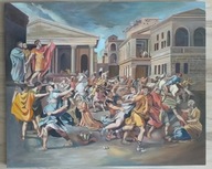 Nicolas Pousin- Porwanie sabinek- obraz malowany ręcznie