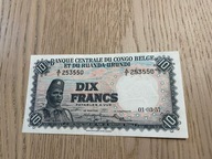 Kongo Belgijskie - 10 franków - 1957 - rzadki