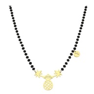58414 Celebrytka złota stal chirurgiczna elegancka ananas kryształki