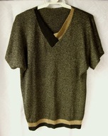 BLUZKA DAMSKA CZARNO - BEŻOWY MELANŻ 44-46-48