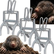 3X PUŁAPKA NA KRETY NORNICE MOCNA GILOTYNA METALOWA ZESTAW SPOSÓB NA KRETY