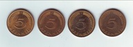 Niemcy 5 Pfennig 1983 D,F,G,J