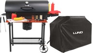 GRILL WĘGLOWY Z POKRYWĄ POPIELNIK OGRODOWY 71X35CM LUND + POKROWIEC GRATIS!