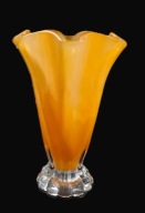 wazon grube pomarańczowe szkło stylizowany wys. 23 cm