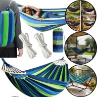 HAMAK OGRODOWY DWUOSOBOWY 250kg NA TARAS OGRÓD ZESTAW TORBA LINKI 260x160