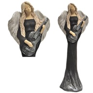 DUŻY CZARNY ANIOŁ Z GITARĄ NA PREZENT ANIOŁEK DEKORACJA OZDOBA UPOMINEK