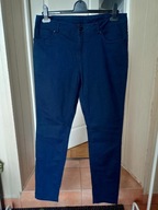 skinny w 33 l 32 spodnie dżins ze średnim stanem strecz proste granatowe