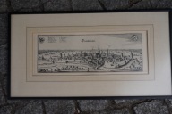 ANTYK HISTORYCZNA RYCINA GRAFIKA Matthäus Merian XVIIw. ORYGINAŁ SZKŁO MAT