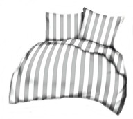 pościel bawełna lux 180x200 + 2x70x80 2x40x40 zamek B 326-1 Pasy biało szar