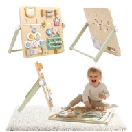 TABLICA MANIPULACYJNA 8W1 DREWNIANA FARMA SENSORYCZNA DLA DZIECI MONTESSORI