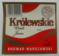 ETYKIETA PIWO JASNE KRÓLEWSKIE BROWAR WARSZAWA