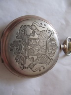 DOBRA CENA--Duży Sliczny Srebrny Kieszonkowy Zegarek XIXw