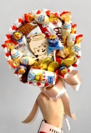 Lizak ze słodyczy Kinder dla chłopca na Komunię