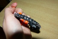 Deva Silver Crystals Wrapped Black Leather Joccos