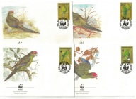 7-FDC-DF07-Wyspy Norfolk, WWF -Ptaki-Papugi,1987r