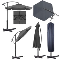 PARASOL OGRODOWY DUŻY 350CM SKŁADANY Z WYSIĘGNIKIEM i FALBANĄ + POKROWIEC