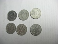 50 groszy 6 szt 1975 2x1982 1976 1986 1984