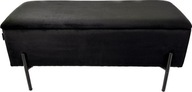 PUFA LUGANO CZARNA VELVET| ławka tapicerowana| metalowe nogi