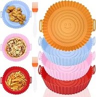 Wkładki Sylikonowe do Pieczenia we Frytkownicy 4 Kolorowe Formy Okrągłe