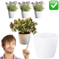 DONICZKA PLASTIKOWA DO ROZSAD ROŚLIN KWIATÓW BALKONOWA BIAŁA SOLIDNA 14 cm