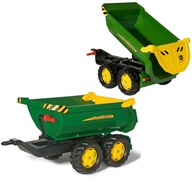 PRZYCZEPA ROLLY TOYS 122165 HALF PIPE 2 OSIOWA TRAILER ZIELONA PREZENT DUŻA