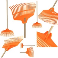 GRABIE DO LIŚCI OGRODOWE DO TRAWY LEKKI PLASTIK Z KIJEM 21 ZĘBÓW TRZON