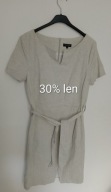 Sukienka lniana bawełna len M beż