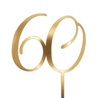 ZŁOTY TOPPER NA TORT 60 | Urodziny Rocznica Jubileusz Dekoracja