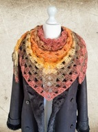 PIĘKNA, DUŻA, CIENIOWANA, CAŁOROCZNA DELIKATNA JAK MGIEŁKA CHUSTA Z MOHEREM