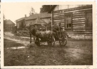 WEHRMACHT -TRZECIA RZESZA -ŻOŁNIERZE -zdjęcie -mały format BRYCZKA KONNA