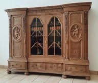 UNIKATOWA I PIĘKNA DĘBOWA BIBLIOTEKA GABINETOWA Z ANIOŁAMI