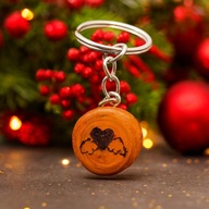 DREWNIANY BRELOCZEK RĘCZNIE WYPALANY -SERCE ZE SKRZYDŁAMI -NA WALENTYNKI