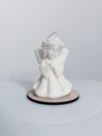 Świeczka sojowa bezzapachowa wolnostojąca Aniołek. Podstawka gratis