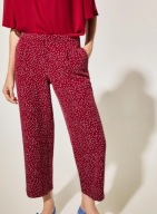 CORTEFIEL SPODNIE DAMSKIE PROSTE MATERIAŁOWE 7/8 W KROPKI GROSZKI 36 S