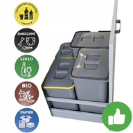 ZESTAW KOSZY DO SEGREGACJI DO SZUFLADY 60 CM POJEMNIKI 62L 4 SZTUKI