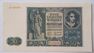 Banknot Generalna Gubernia 50 zł 1941 rok SERIA: D /065